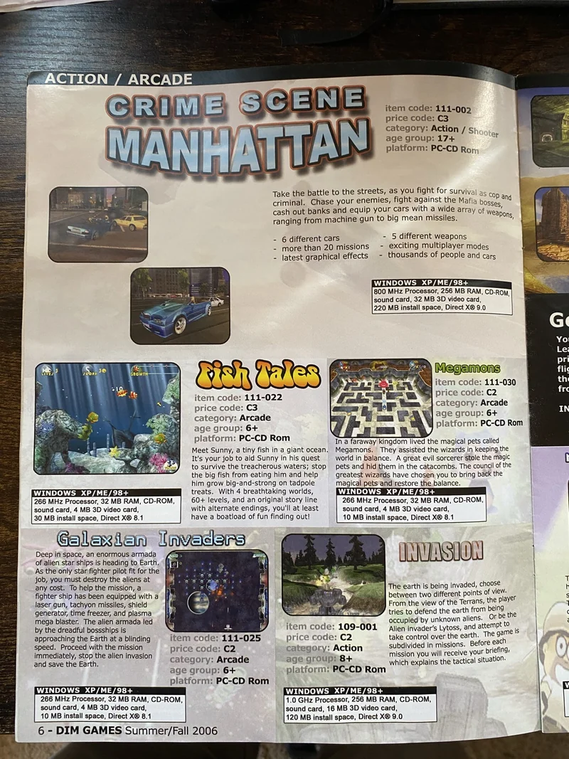 Original DIM-GAMES catalog photograph: Action & arcade · 3