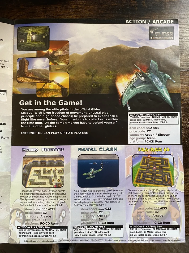 Original DIM-GAMES catalog photograph: Action & arcade · 4
