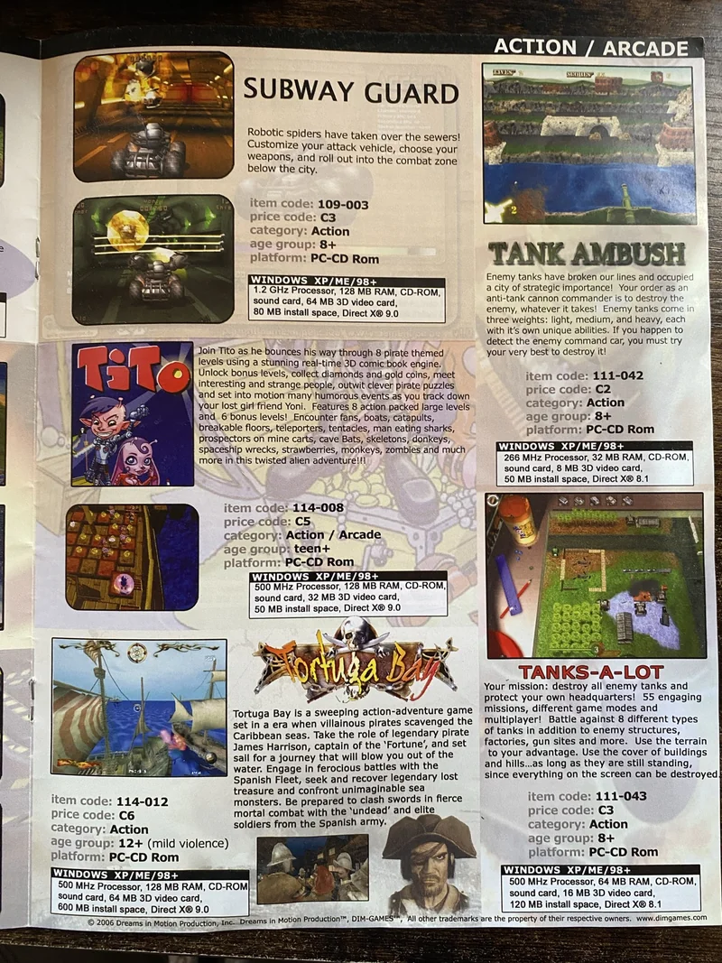 Original DIM-GAMES catalog photograph: Action & arcade · 6