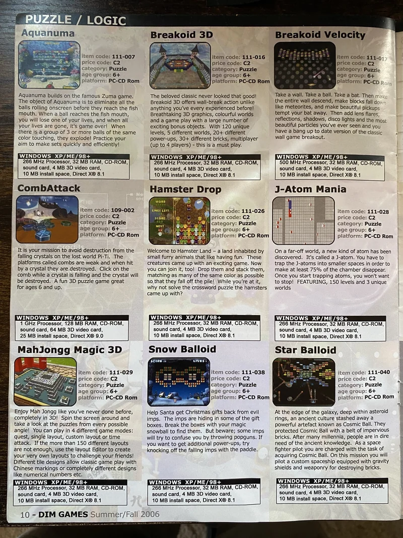 Original DIM-GAMES catalog photograph: Puzzle & logic · 1